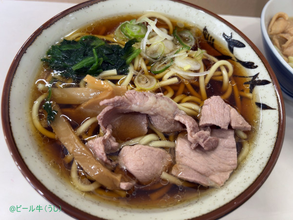 「蕎麦屋のラーメン(550円)、モツミニサイズ(500円)」@麺処 盛盛の写真
