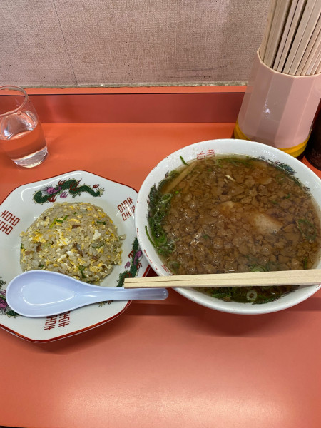 「そばセット硬め脂多め」@朱華楼 川口店の写真