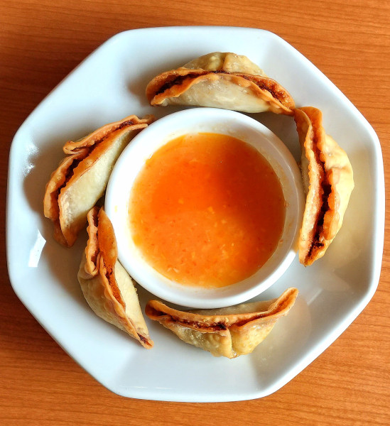 「揚げ餃子 350円＋税」@龍麒園の写真