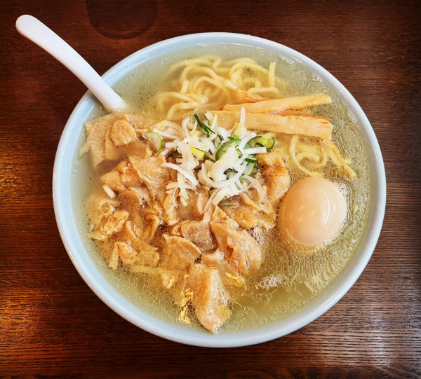 「とり皮中華(大)＋煮卵」@中華そば マルヒロの写真