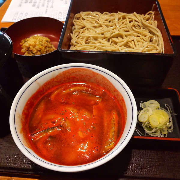 「郡山有機トマトソースつけ蕎麦（￥1,300）」@柏庵の写真