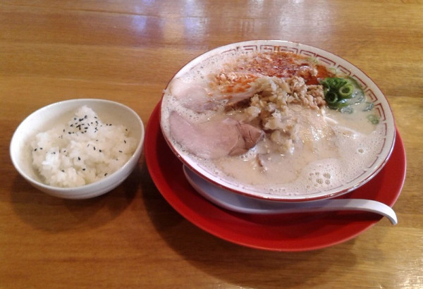 「辛胡麻そば・ごはん付(1050円)」@中華そば 三浦の写真