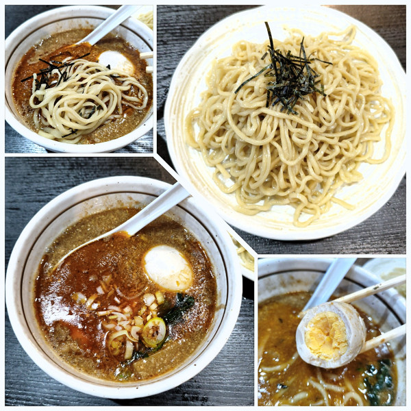 「担々つけ麺(並盛/極辛)＋味玉＝950円」@桃天花の写真