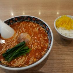 担々麺 バリカタ＋激辛＋ライス＋サービス唐揚げ