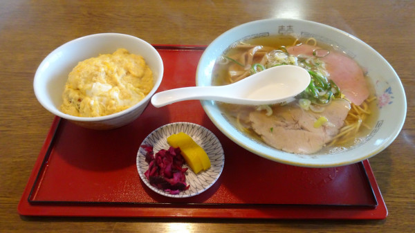「ミニ丼セット：カツ丼（1,000円）」@若竹食堂の写真