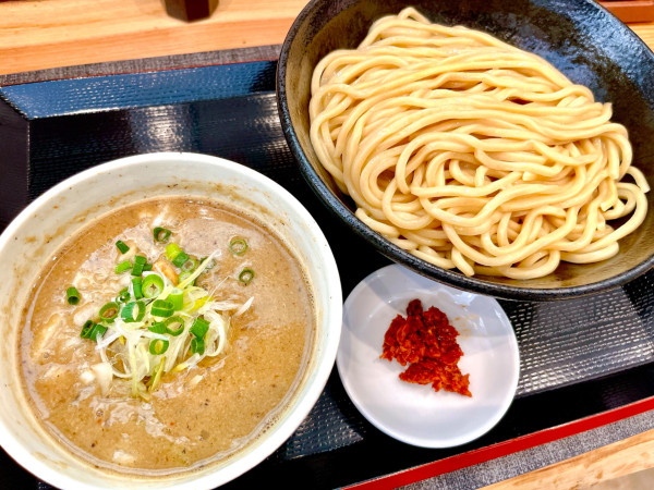 「濃厚鶏魚介つけそば（1000円）、エビ醬（CP）」@つけそば 九六 谷和原IC店の写真