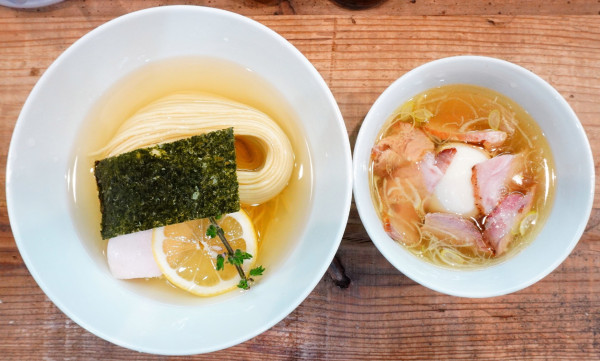「味玉 昆布水つけ麺 塩＋味玉＋スーパードライ中瓶」@3931WORKS.の写真