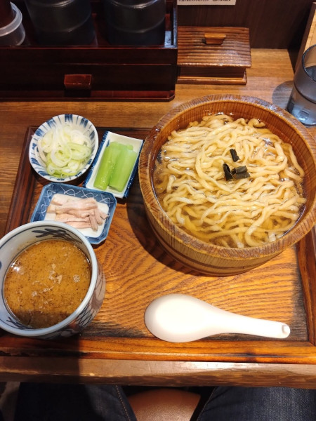 「釜揚げつけ麺鯖中」@炭火焼濃厚中華そば 威風堂道の写真