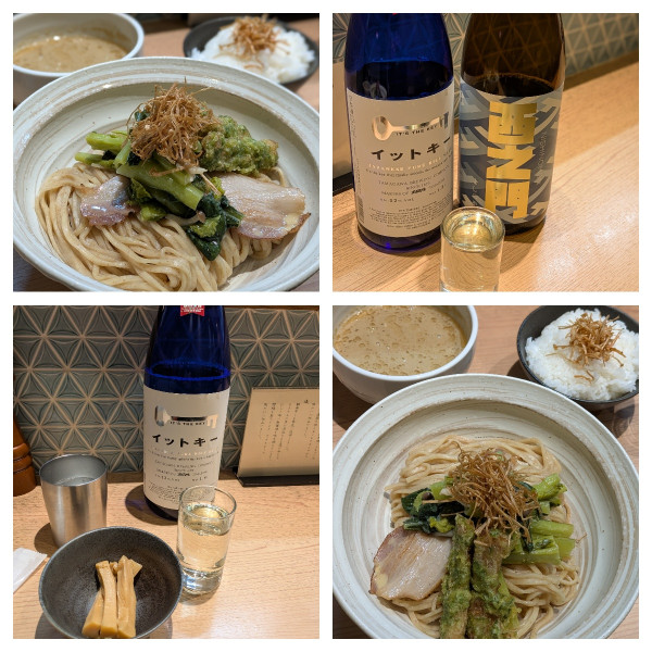 「【限定】蟹味噌つけ麺➕メンマ➕ライス➕日本酒✖️3」@セキレイ 〜NIBOSHI no D5〜の写真