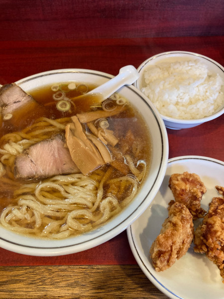 「ラーメン、唐揚げ、ライス」@十八番の写真