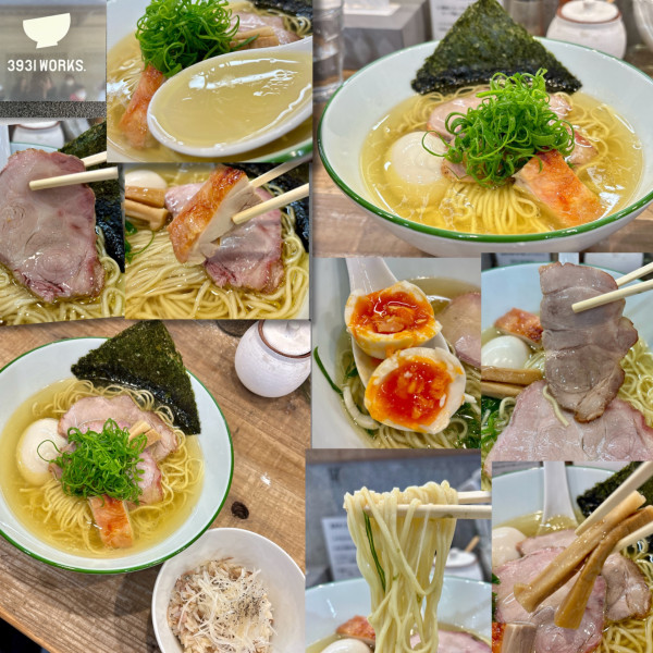 「味玉塩そば1070円＋ミニ丼350円」@3931WORKS.の写真