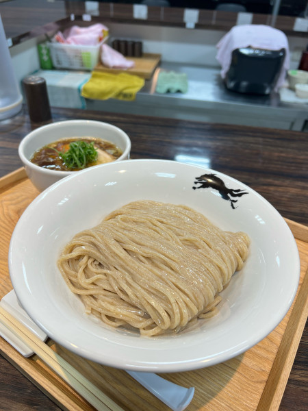 「焼アゴ純水つけそば 大盛」@麺馳走オオカミの写真