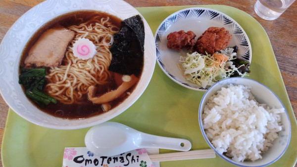 「令7·2·26ラーメンセット唐揚げ2個半ライス(800円)」@かどや食堂の写真