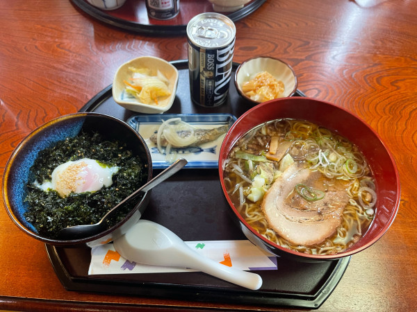 「昼メニュー のり丼+ラーメン」@ろばた焼き嶋ちゃんの写真