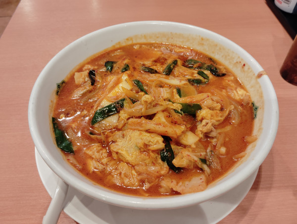 「チゲ味噌󠄀ラーメン　　　750円」@日高屋 町田中央店の写真