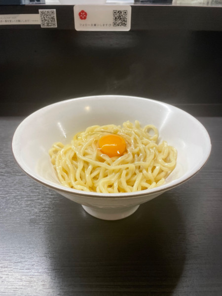 「純白釜玉まぜそば」@麺屋わになるの写真