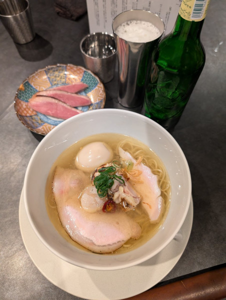 「特製塩ラーメン＋ハートランド＋鴨ロース マグレドカナール（3枚）」@Ramen 翡翠の写真