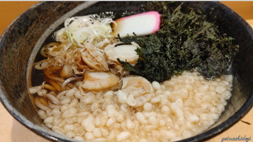 「ホタテ磯のりそば」@そば処 ブナの森の写真