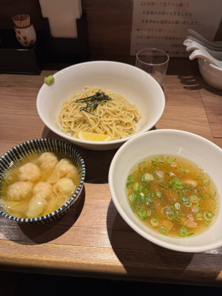 「白旨特製つけそば（エビワンタン付き）」@中華soba いそべの写真