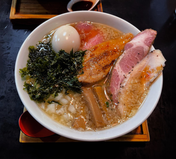 「姫・雷鳥＋味玉」@麺栞 みかさの写真