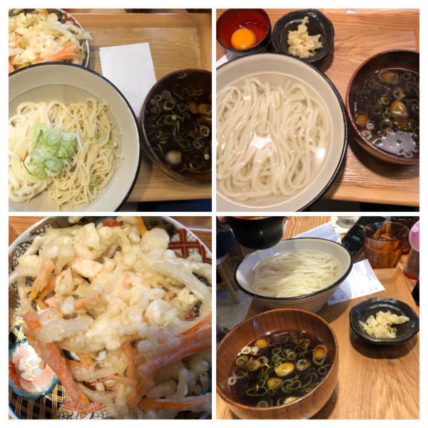 「うどん中華麺2種ミックス小盛り冷ぶっかけ640 人参と玉葱の」@長命うどん 東京本店の写真