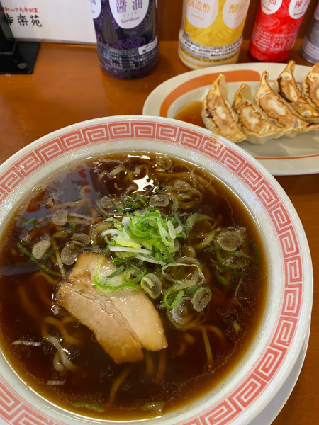 「郡山ブラック（素らーめん餃子セット）」@幸楽苑 城山店の写真