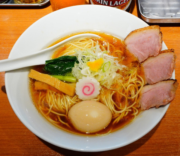 「鴨醤油味玉＋麒麟ラガー中瓶」@麺屋 上々の写真