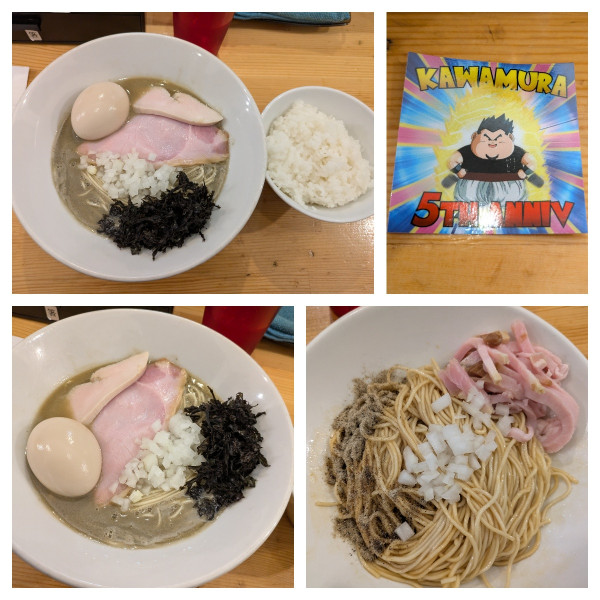 「【5周年限定】濃厚煮干らーめん➕ライス➕和え玉」@煮干らーめん 川むらの写真