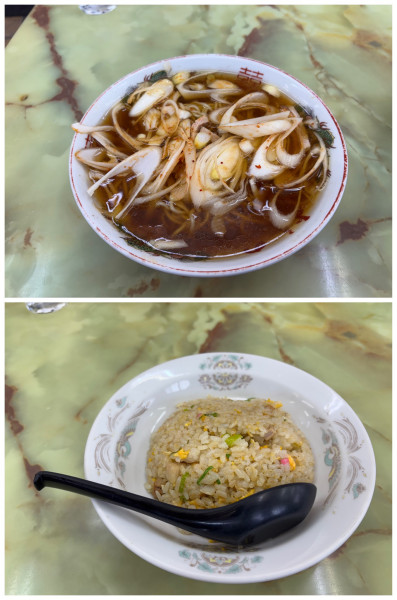 「ネギラーメン+半チャーハン」@よしの食堂の写真