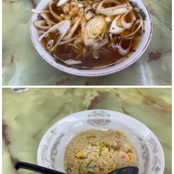 ネギラーメン+半チャーハン