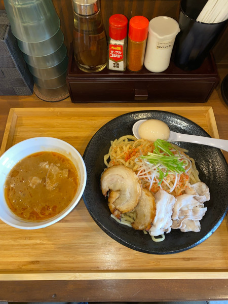 「旨辛!濃厚牛ホル味噌つけ麺全部のせ大盛り¥1,800円(限定)」@らぁめん 麺彩家の写真