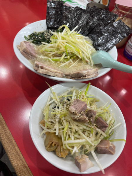 「かいざんラーメン+ネギ丼付+のり」@ラーメン かいざん 新小岩店の写真