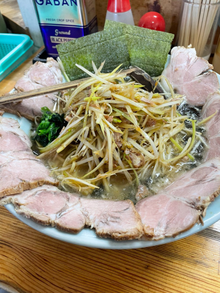 「黒バラ海苔ネギチャーシューメン+ネギ」@ラーメンショップ 椿 上彦川戸店の写真