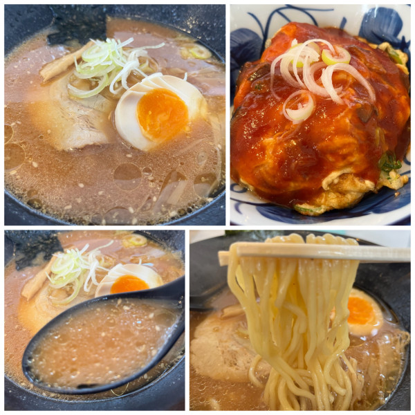 「ふわとろ玉子丼と味噌ラーメン1050円」@やまむろラーメンの写真