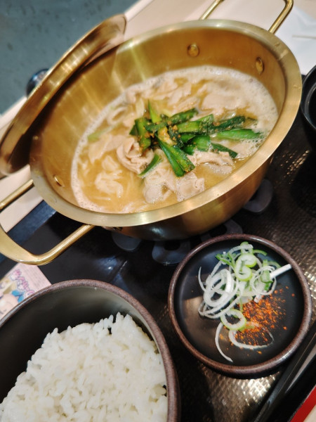 「もつ鍋ら～めん小盛ごはんセット(980円)」@ゆで太郎 伊奈平店の写真