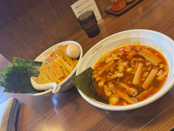 「辛にんにくつけ麺(にんにくなし)【トッピング多数】」@らーめん Nageyariの写真