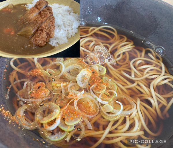 「温そばカツカレーセット」@ゆで太郎 ひたちなか高場店の写真