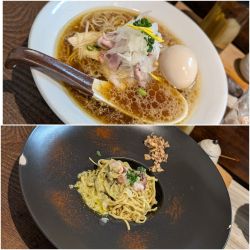 背脂ブラック+牡蠣のソース（替玉少なめ）