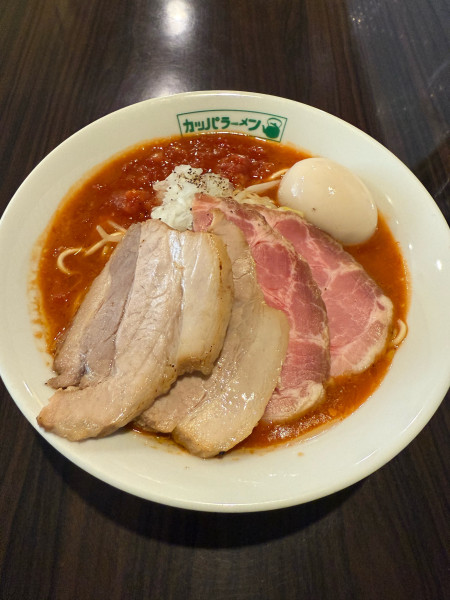 「特製トマトラーメン　チーズごはんセット」@らーめん カッパハウスの写真