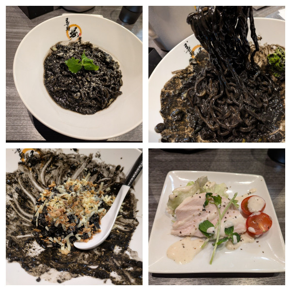 「【限定】漆黒のイカ墨まぜ麺(〆1口チーズリゾット付き)」@麺'sBar 堀の写真