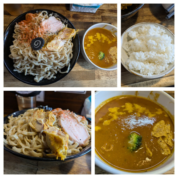 「【限定】チキンバターカレーつけ麺➕麺増し➕麺増し」@旨辛味噌らーめん ぼんずの写真