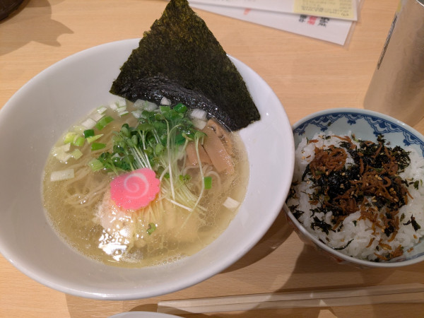「中華そば塩とちりめん山椒ごはん」@中華そば いけ田の写真
