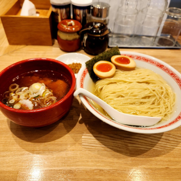 「味玉さば水つけ麺 MIXチャーシュー」@麺や みかんの写真