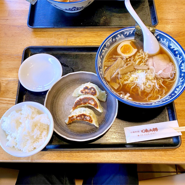 「らーめんセット。餃子3ヶ+半ライス。¥980。」@味大将の写真
