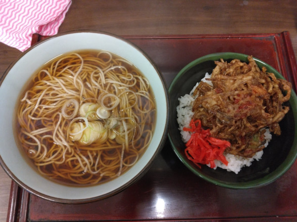 「そば定食680円選択天丼」@船堀そば 文殊の写真