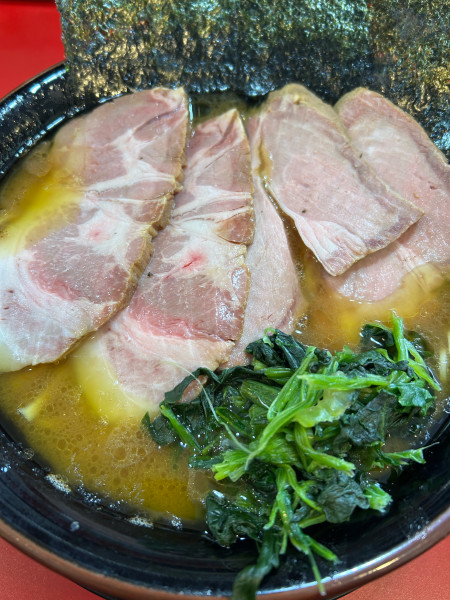 「中盛チャーシュー麺(固多)＋賄い飯」@とらきち家 光の写真