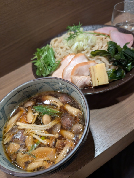 「きのこの醤油つけ麺」@がふうあんの写真
