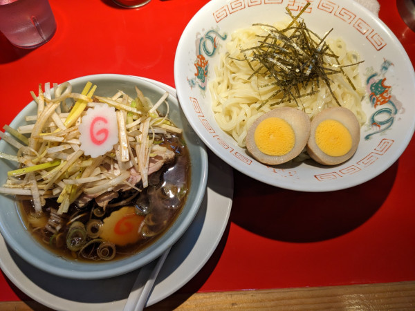 「チャーシューつけ麺+味付ネギ」@マルフル食堂 市役所通り店の写真