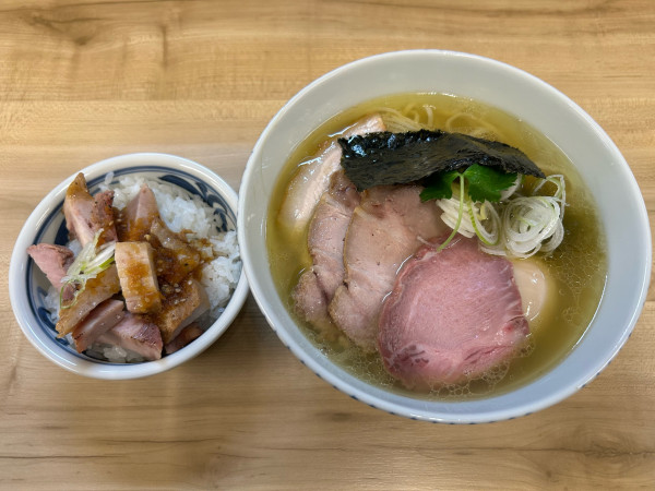 「特製塩らーめん+チャーシュー丼（1150+300）」@麺処 有彩の写真