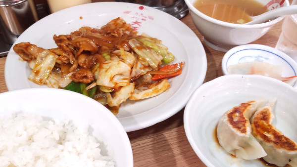 「日替り定食、餃子2個付き(¥550)」@つけ麺大王 蒲田東口店の写真